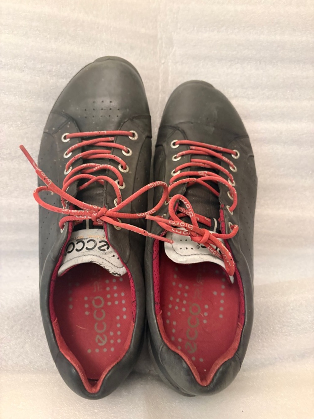 ECCO Golf Shoes Mens 46 Brown Red Spikeless Leather Casual Comfort EU 46 US 12